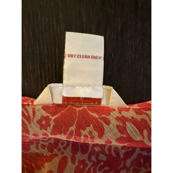 Sundance Floral Silk V-Neck Dress With Lining Size 16 - Picture 5 of 9